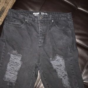 Black high wasted ripped jeans